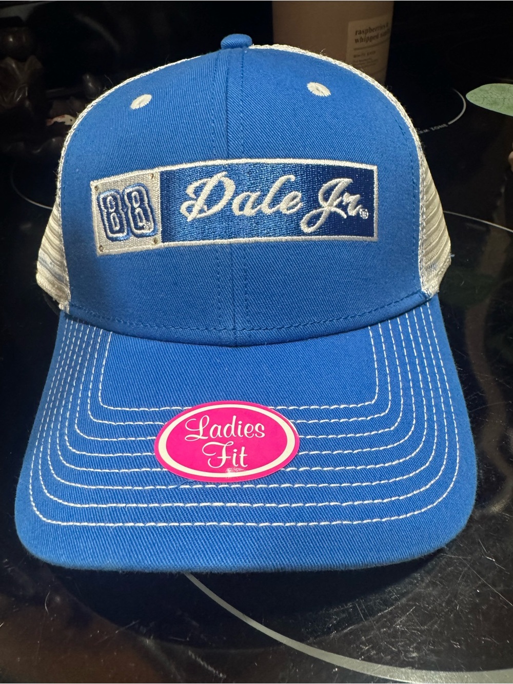 Nascar Blue and White Mesh Trucker Hat